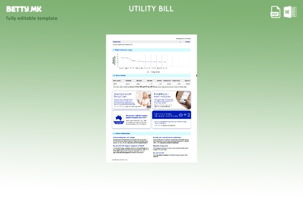 модерен стил Австралија AGL страници со зборови за сметки за комунални услуги  1